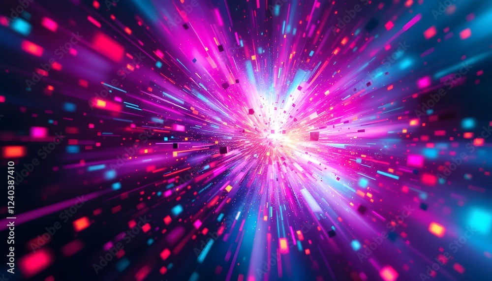Vibrant Digital Explosion Background with Speed Lines Vibrant Digital Explosion Background with Speed Lines