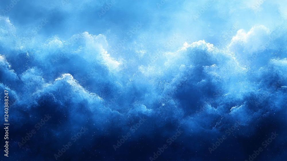 Obraz premium Vibrant Blue Ocean Waves. Generative AI