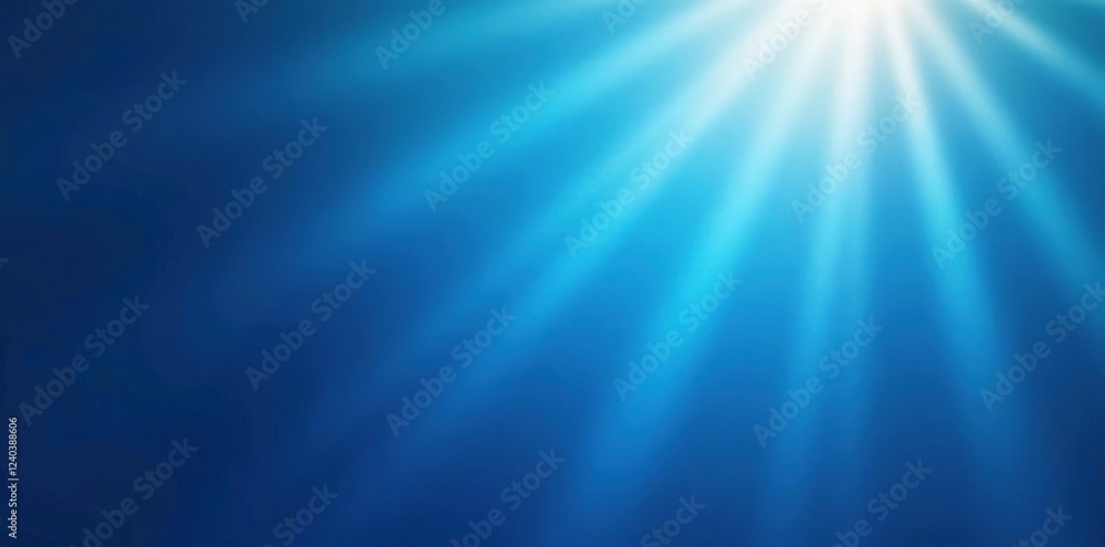 Blue gradient background with radiant sunlight and rays of light illuminating a serene landscape, blue gradient, illumination Blue gradient background with radiant sunlight and rays of light illuminating a serene landscape, blue gradient, illumination