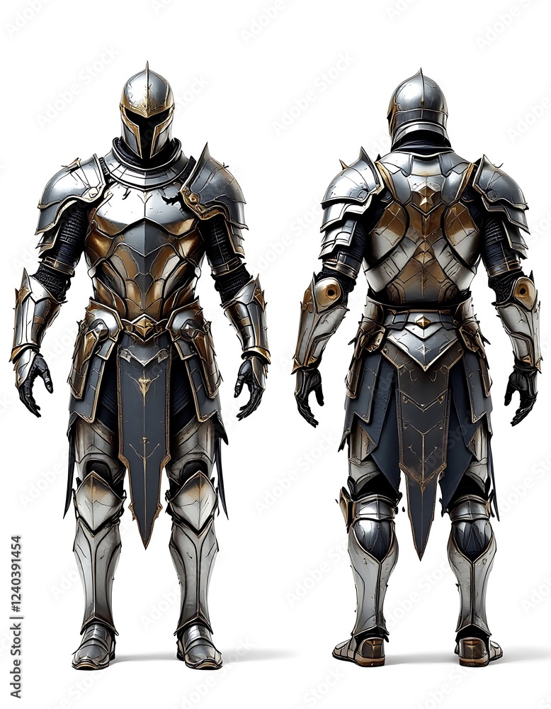 Epic Fantasy Knight Armor 3d Model Front and Back Views Epic Fantasy Knight Armor 3d Model Front and Back Views