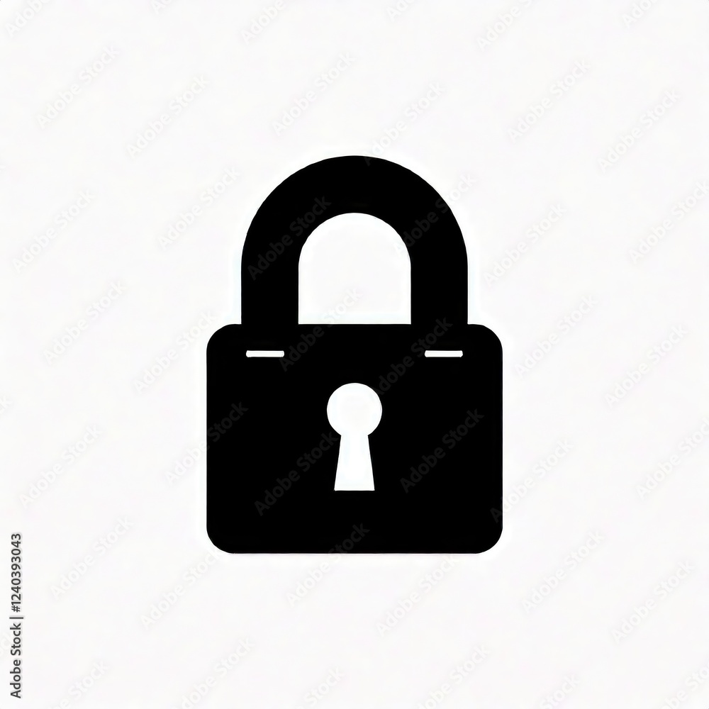 Padlock Icon: Minimalist Black Security Symbol Padlock Icon: Minimalist Black Security Symbol