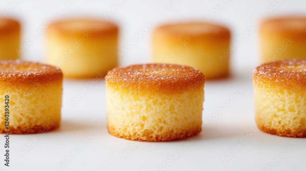 Sweet vanilla sponge cakes. Generative AI