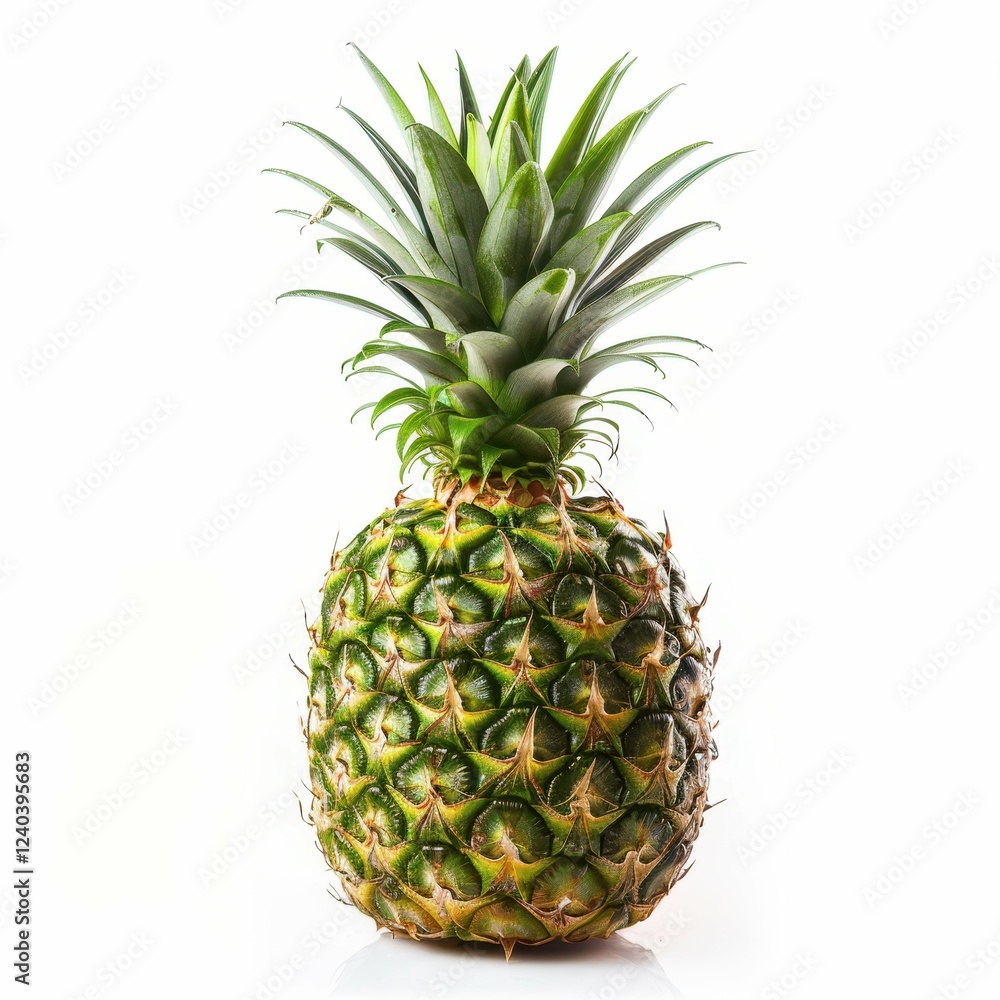 Fototapeta premium Fresh pineapple on a white background.