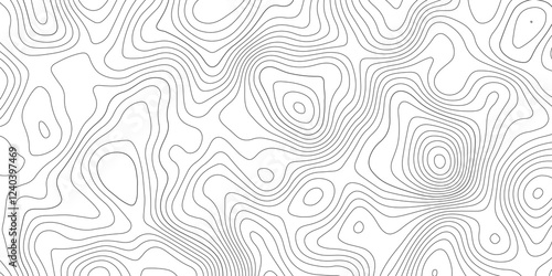 Abstract modern topography contour map line and modern wavy map line design, geography map contour  wave line white background. Vector illustration. 