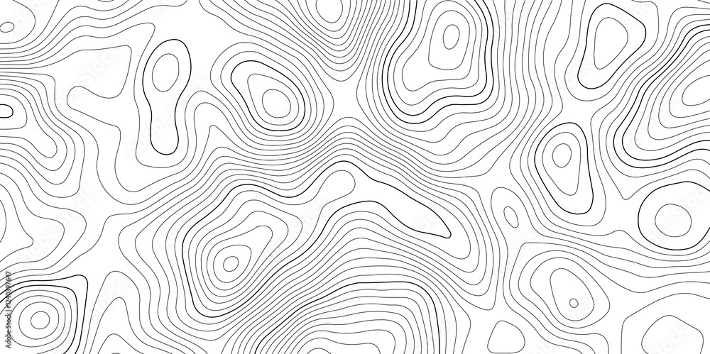Abstract modern topography contour map line and modern wavy map line design, geography map contour  wave line white background. Vector illustration. 