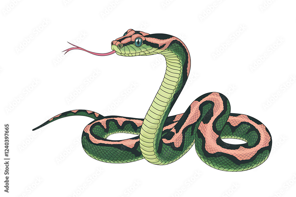 Fototapeta premium Rainbow Boa PNG Epic rates cercaria PNG - Isolated on White Background