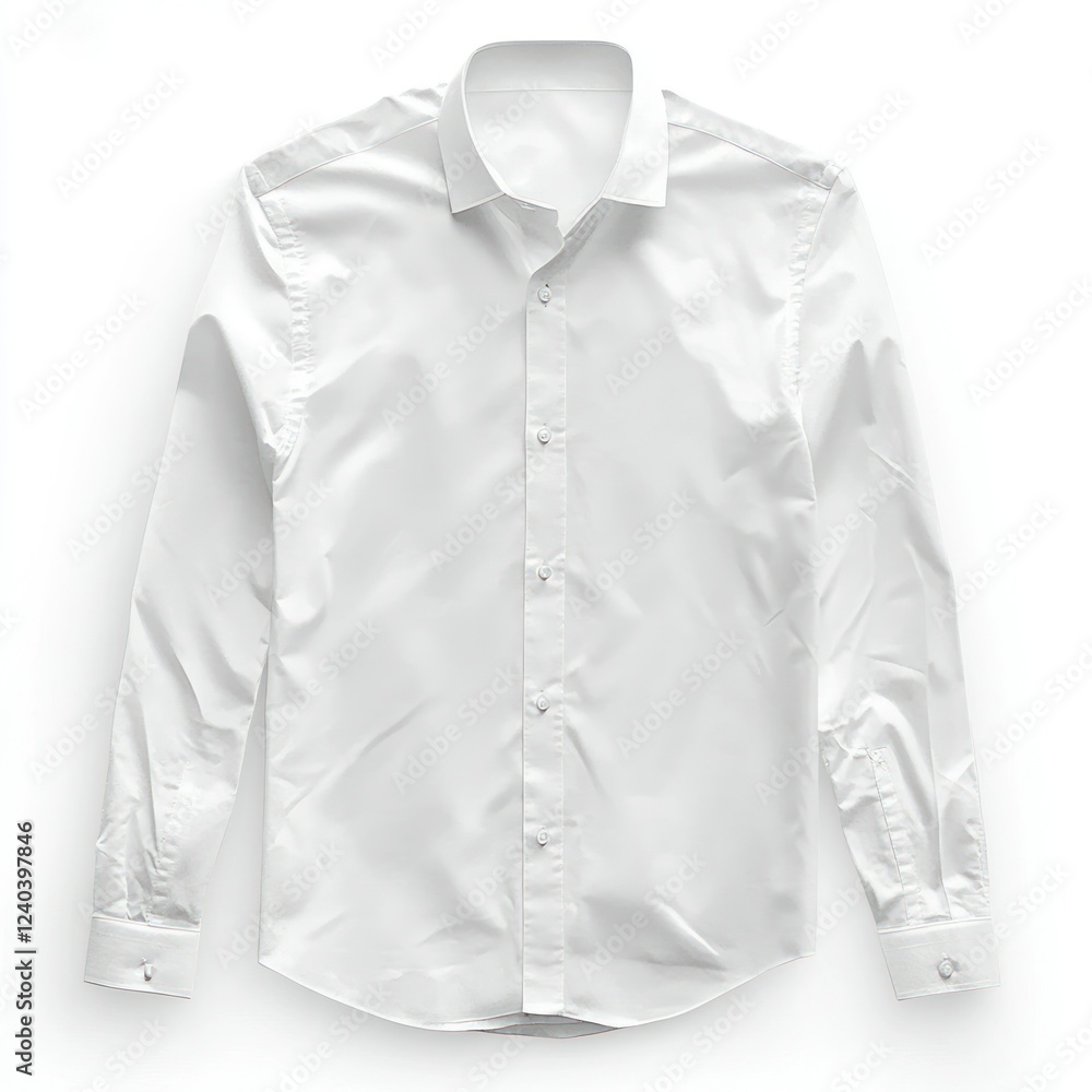 Classic White Long Sleeve Dress Shirt isolated on transparent background Classic White Long Sleeve Dress Shirt isolated on transparent background