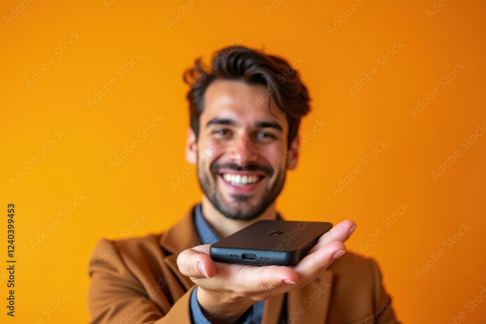 Man is holding cell phone in his hand Man is holding cell phone in his hand