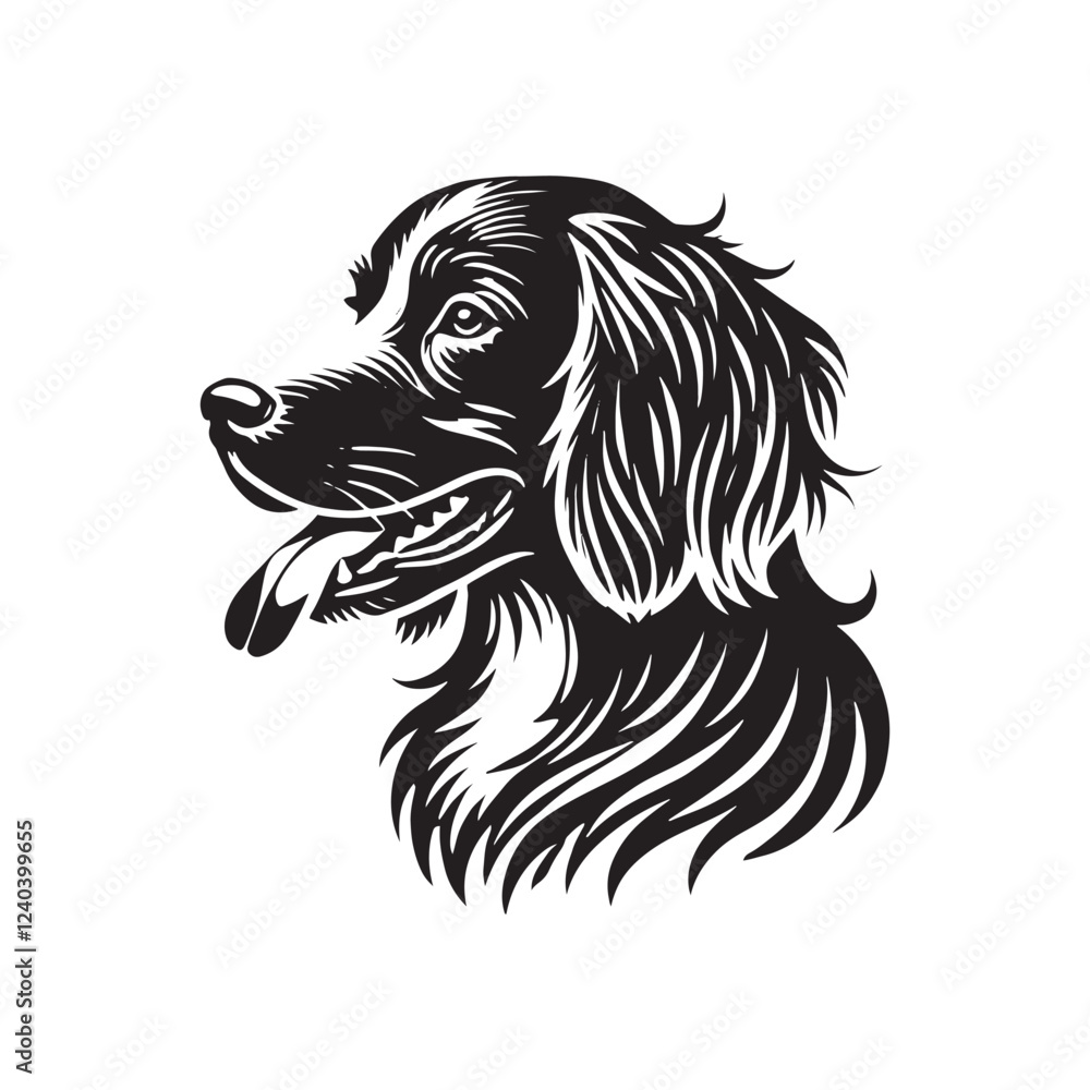 Fototapeta premium Brittany Spaniel Dog Silhouette - Minimalist dog design - Brittany Spaniel Dog Vector - Illustration of Dog.