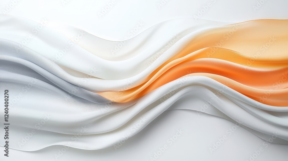 Obraz premium Elegant Flowing Fabric in Soft White and Orange Tones