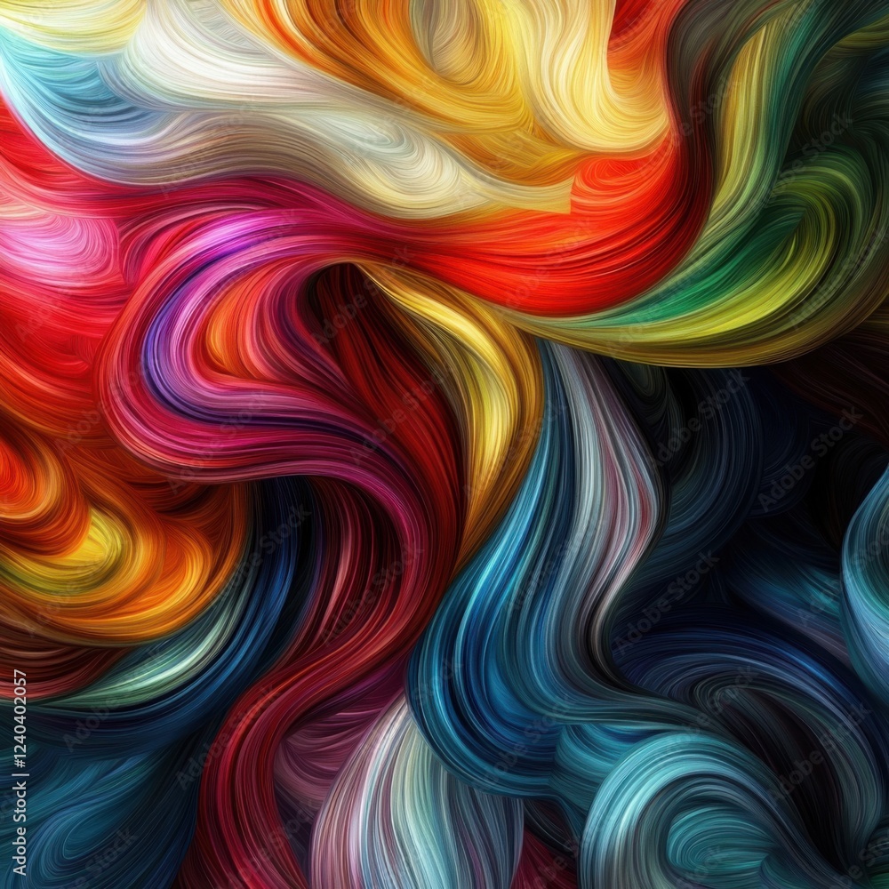 Fototapeta premium Abstract Colorful Swirls: A Symphony of Hues and Forms