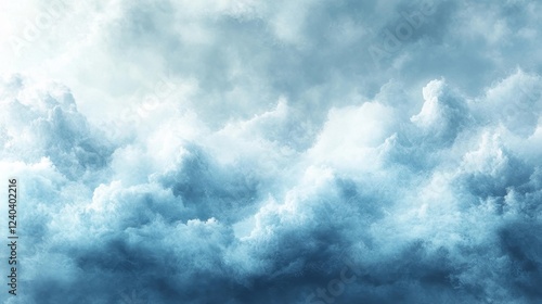 Abstract Blue Clouds. Generative AI photo