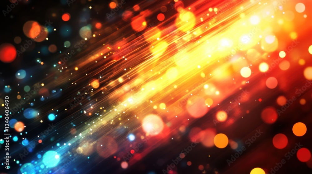 Fototapeta premium Vibrant Abstract Light Streaks and Bokeh