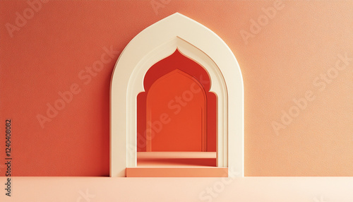 Islamic Mosque background  ramadan greeting card design