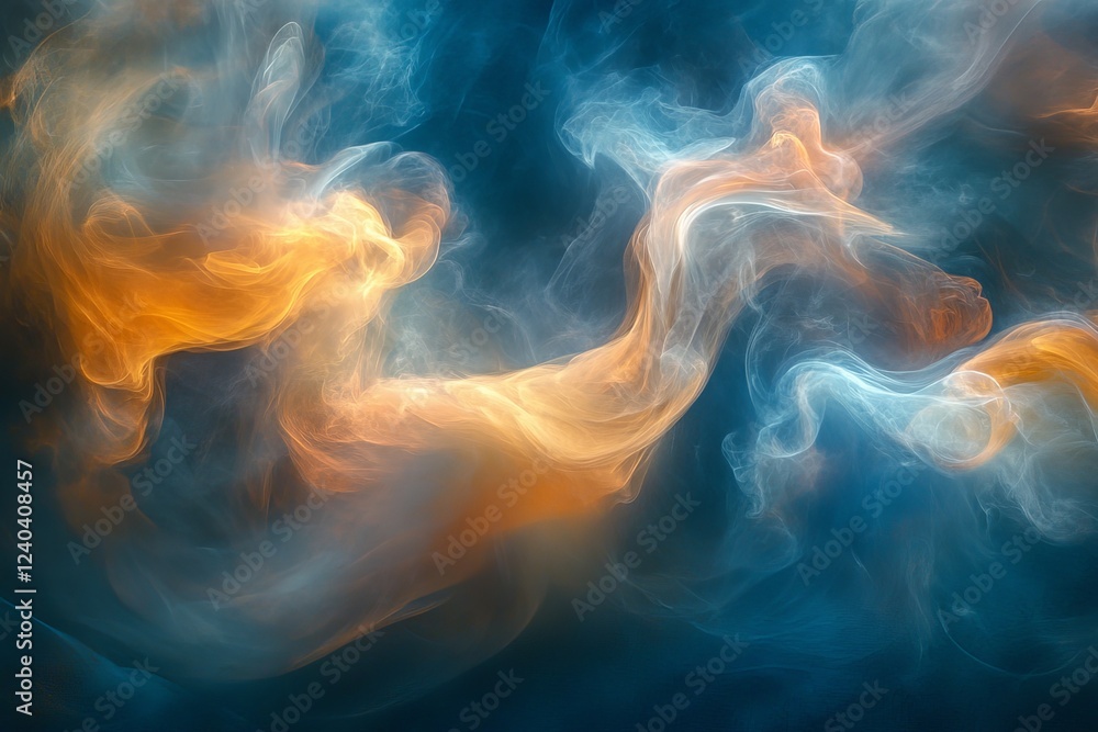 Naklejka premium Colorful abstract smoke swirling against a dark background with dynamic movement and fluidity