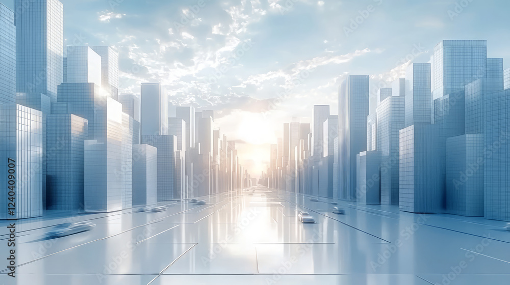 Future city skyline and technology concept Future city skyline and technology concept