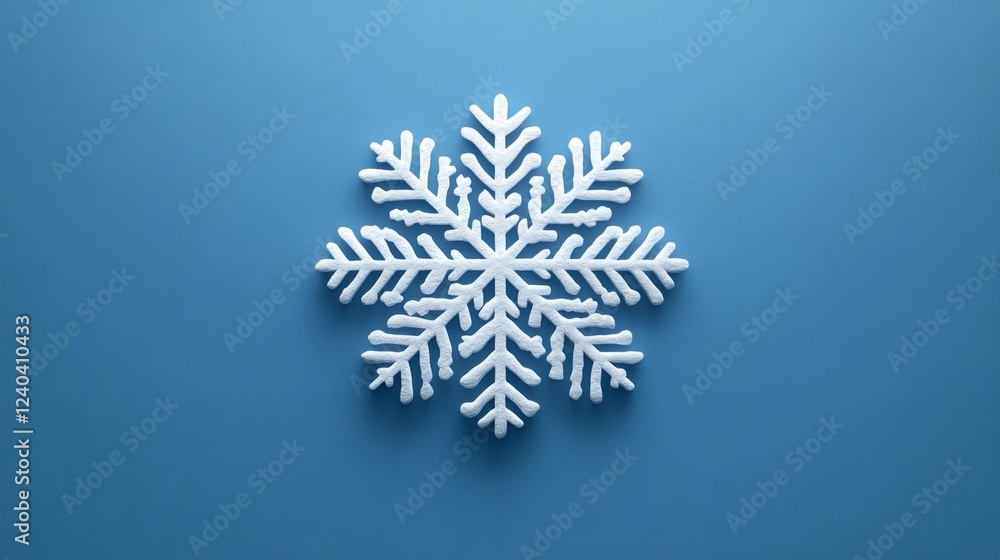Snowflake on Blue Background with Soft Texture. Generative AI Snowflake on Blue Background with Soft Texture. Generative AI