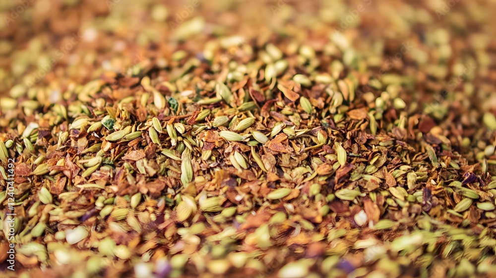 Close-up Aromatic Spice Blend Texture, Herb Mix Background Close-up Aromatic Spice Blend Texture, Herb Mix Background
