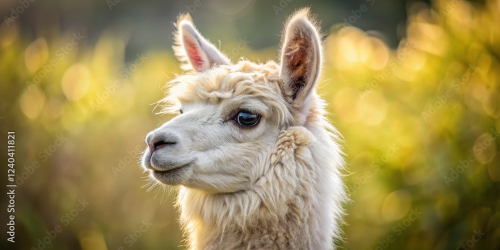 Fototapeta premium Gentle alpaca with soft