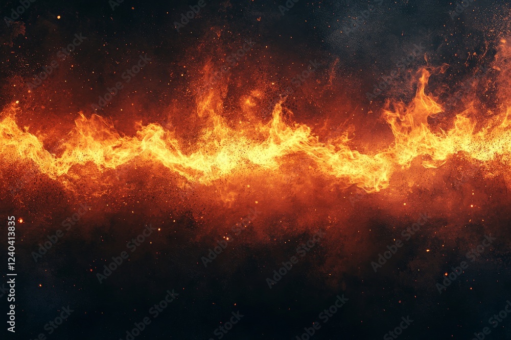 Flames dance across a dark background, creating an intense visual display of fire and heat Flames dance across a dark background, creating an intense visual display of fire and heat