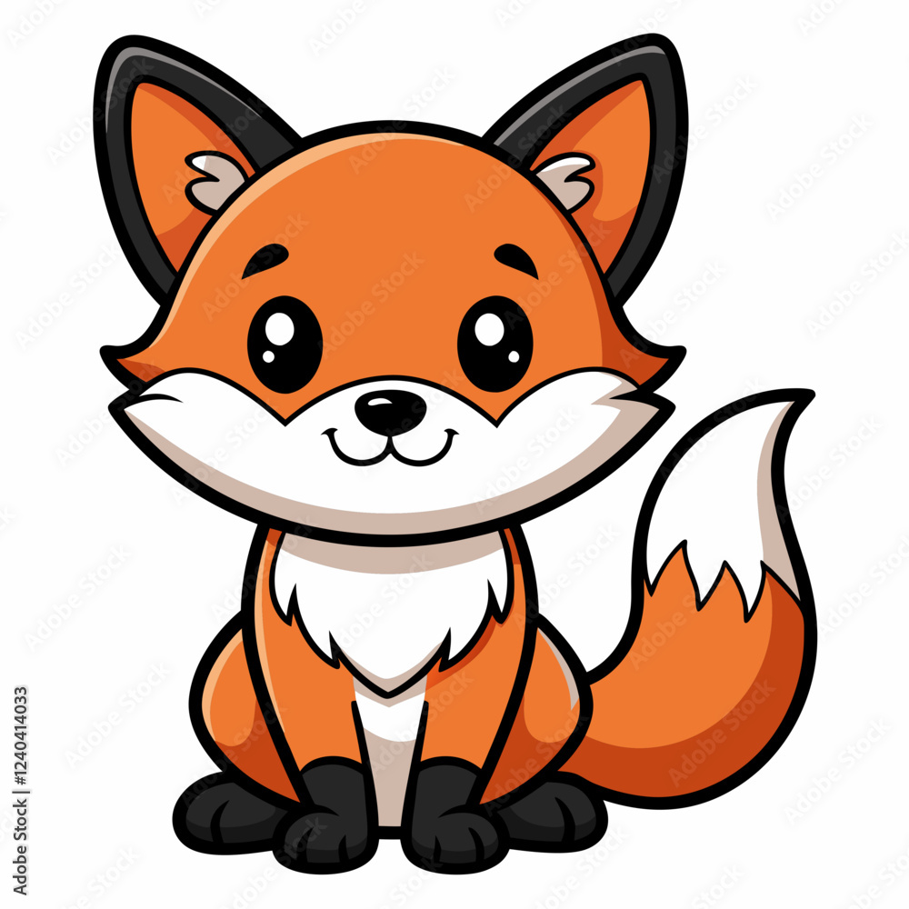Cute cartoon fox character, perfect for kids' products. Cute cartoon fox character, perfect for kids' products.