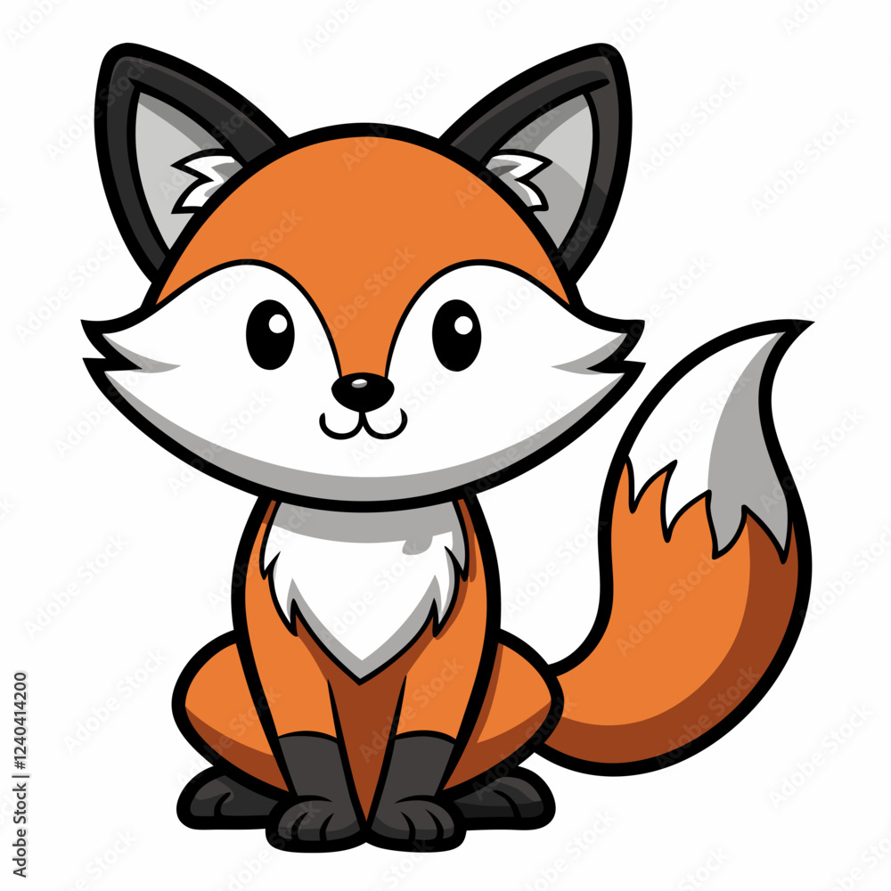 Cute cartoon fox character, perfect for kids' products. Cute cartoon fox character, perfect for kids' products.