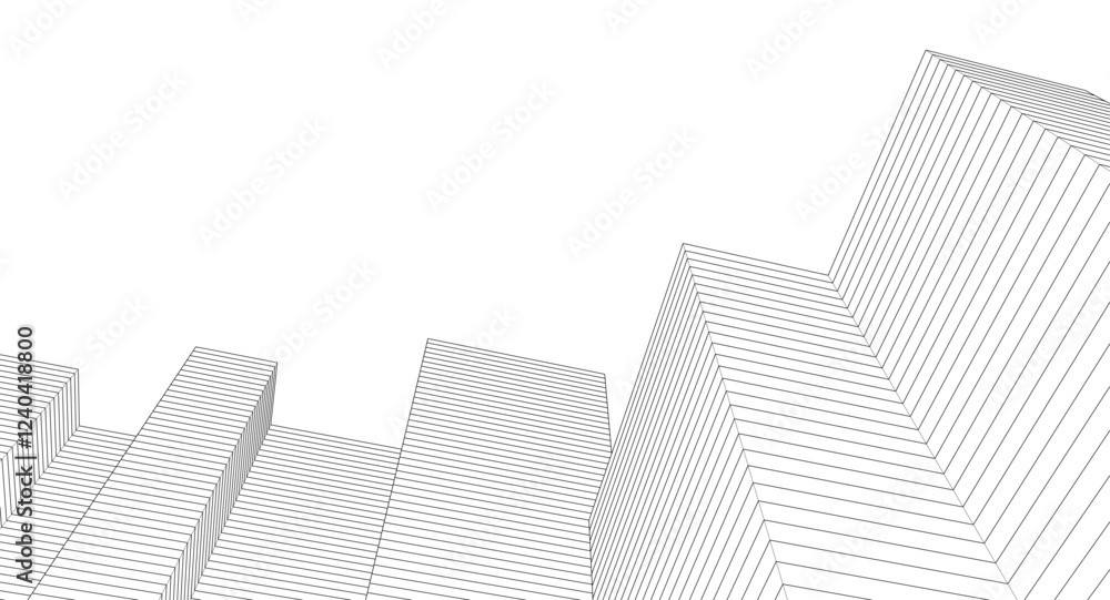 Fototapeta premium abstract geometric houses 3d rendering