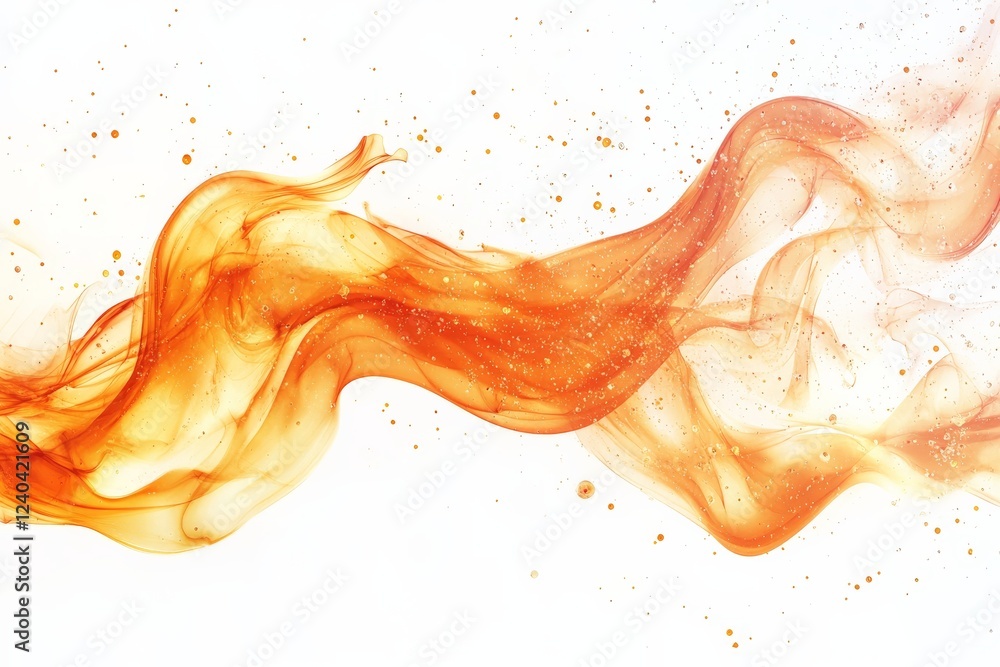 Fototapeta premium Vibrant orange abstract design with flowing shapes and sparkling details