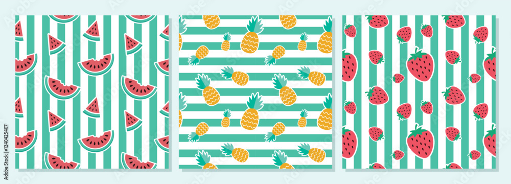 Green and Fresh Watermelon Skin Seamless Pattern. Watermelon realistic texture background letters vector illustration. watermelon slices and seeds seamless, Unique and Trendy seamless.