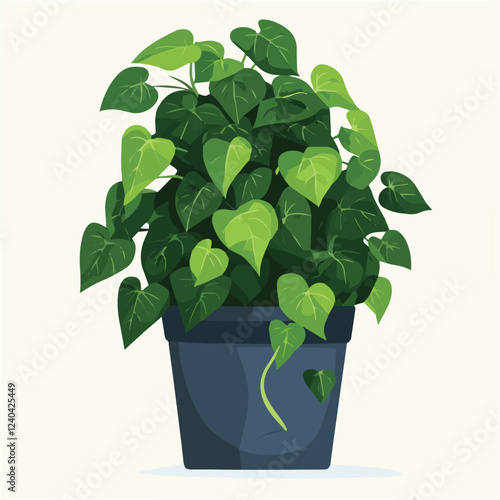 Illustration vector of DEVILS IVY Pot