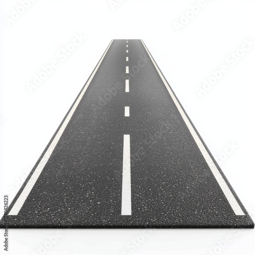 Wallpaper Mural Straight Paved Road with White Lane Markings on a Clear Background Torontodigital.ca