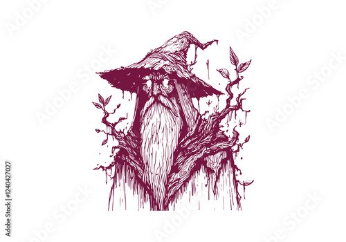 Wizard hand drawn sketch vector