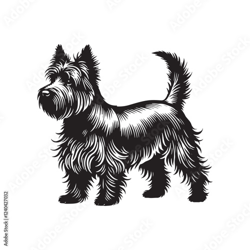 Konstfotografi Cairn Terrier Dog Silhouette - Minimalist Cairn Terrier  Dog Vector - Illustration of Cairn Terrier