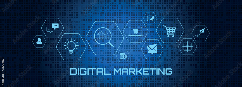 digital marketing icons on white background digital marketing icons on white background