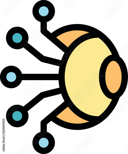 Bionic eye receiving data through neural connections, representing advancements in futuristic technology and artificial intelligence