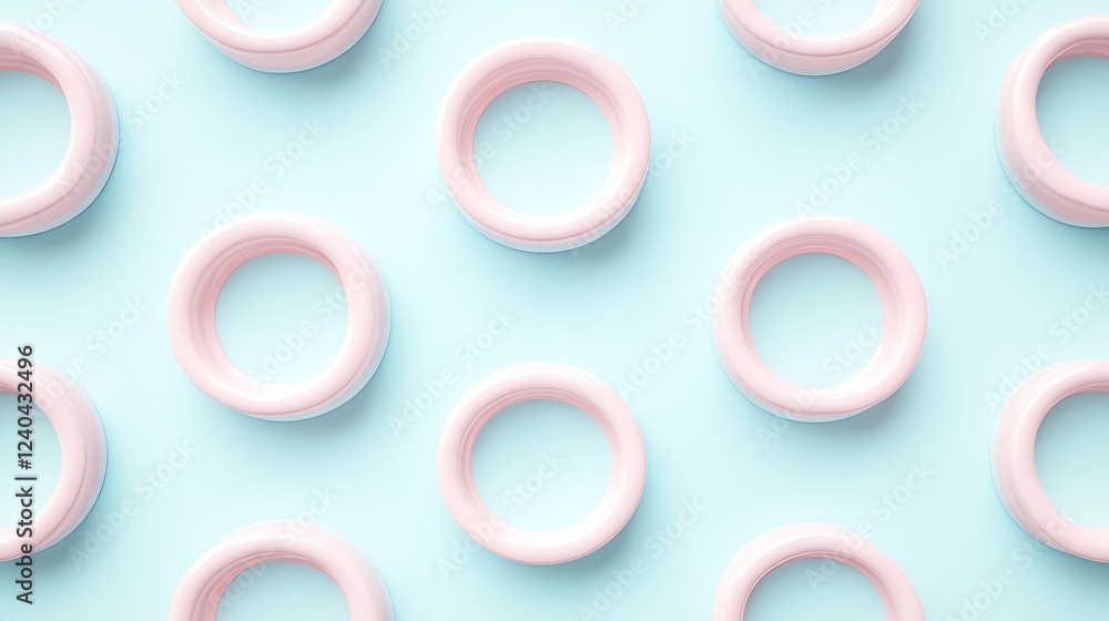 Abstract Arrangement of Circular Shapes in Soft Pink and Light Blue Background for Minimalist Design Abstract Arrangement of Circular Shapes in Soft Pink and Light Blue Background for Minimalist Design