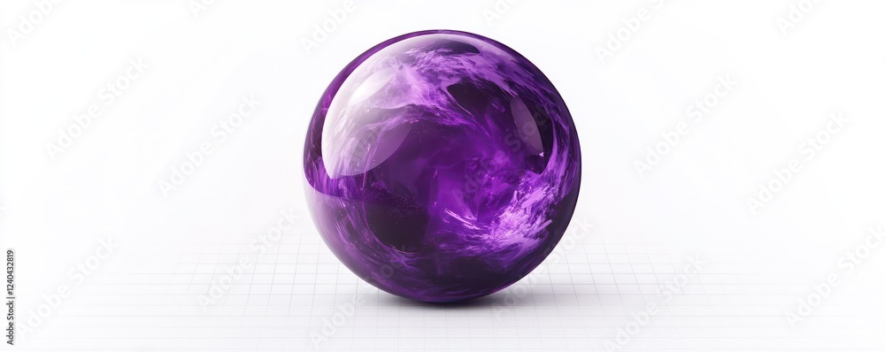 Clear setting featuring a violet-colored medicine ball Clear setting featuring a violet-colored medicine ball