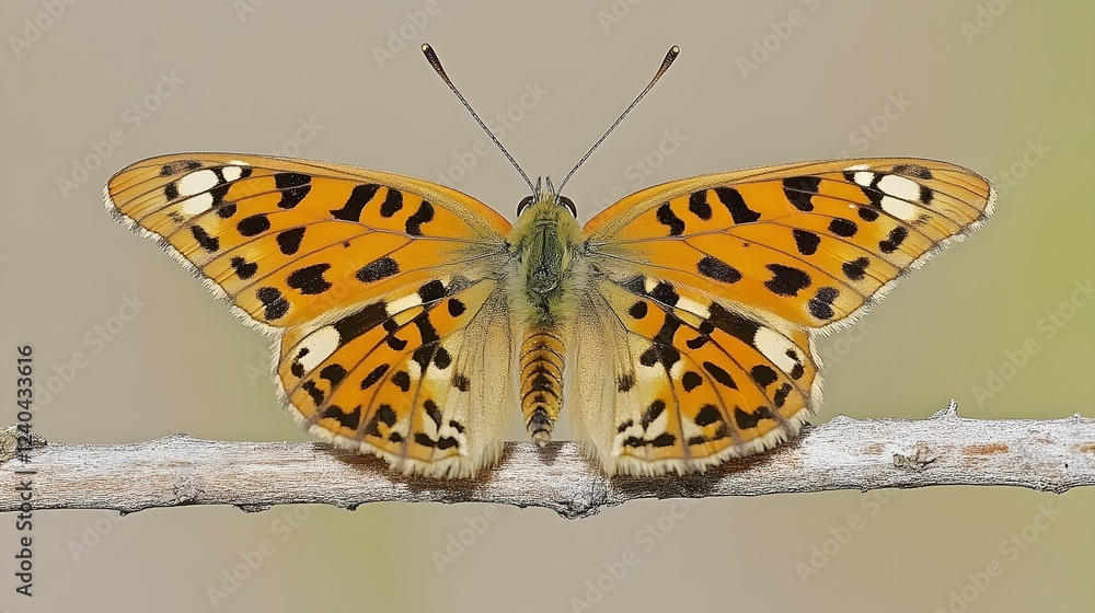 Obraz premium Stunning Closeup of a Spotted Butterfly on a Branch