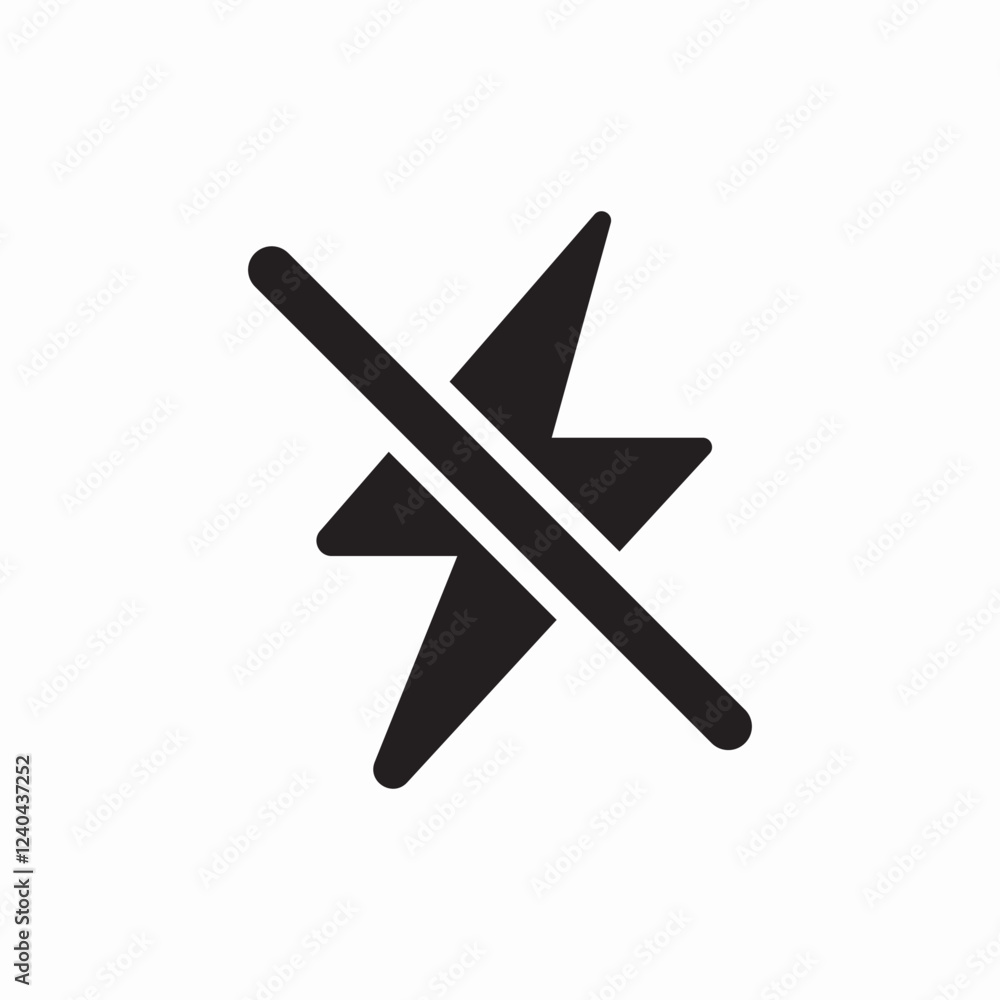 flash off disable icon vector sign flash off disable icon vector sign