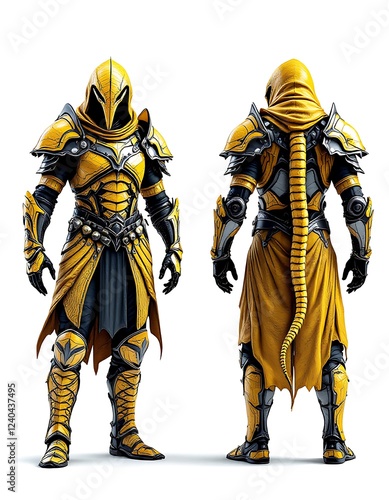 Yellow Gold Fantasy Armor 3d Model Render