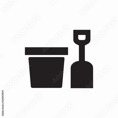shovel bucket icon vector sign