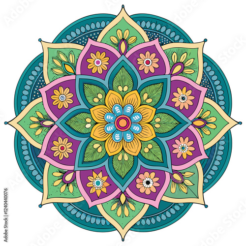 Adobe Illustrator Artwork Colour ful Mandela design.