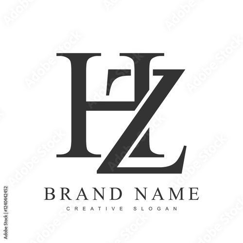 HZ trendy logotype template. Initial letter h and z classic font style. Creative logo for company name or identity.