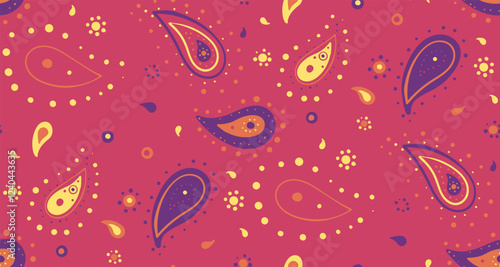 Poster indian as style image. Designer old-fashioned to summer contemporary. Elegant complexity with paisley sample.