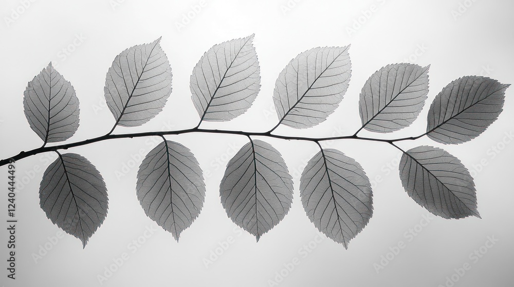 Obraz premium Branch, leaves, studio, backlit, design