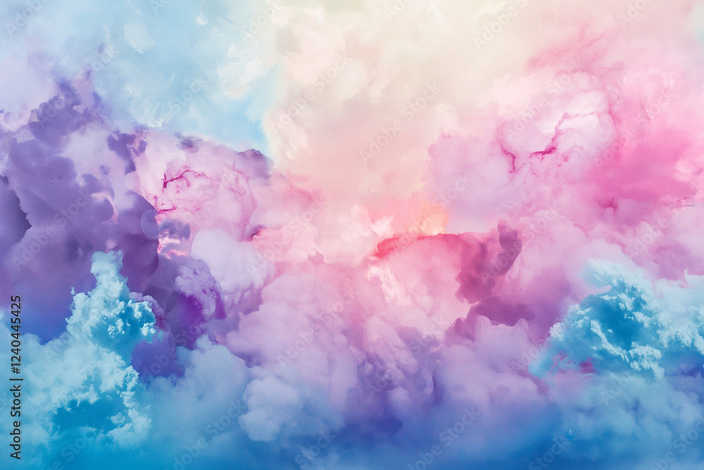 Fototapeta premium Abstract cloud background. Colorful sky with clouds. 3d rendering. Generative AI