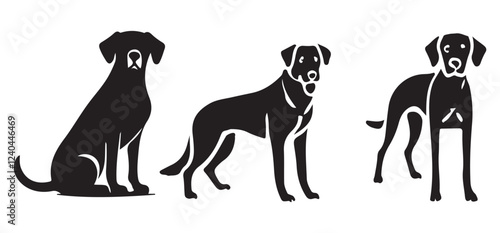 Labrador Retriever Silhouettes Vector Illustration