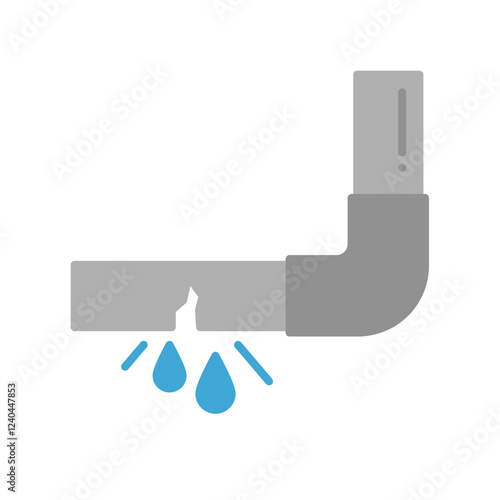 leaky pipe flat icon illustration