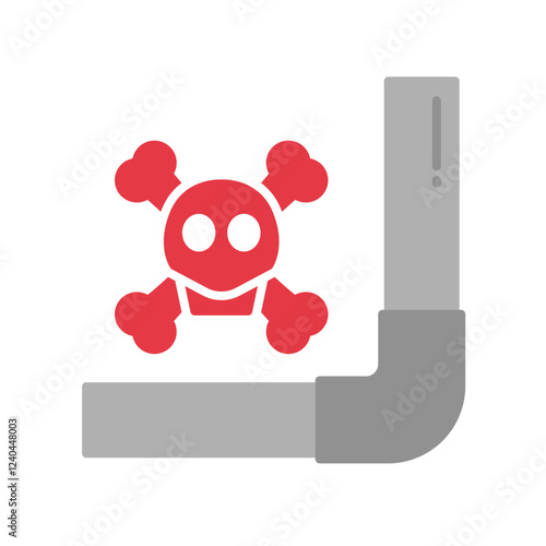 toxic pipes flat icon illustration