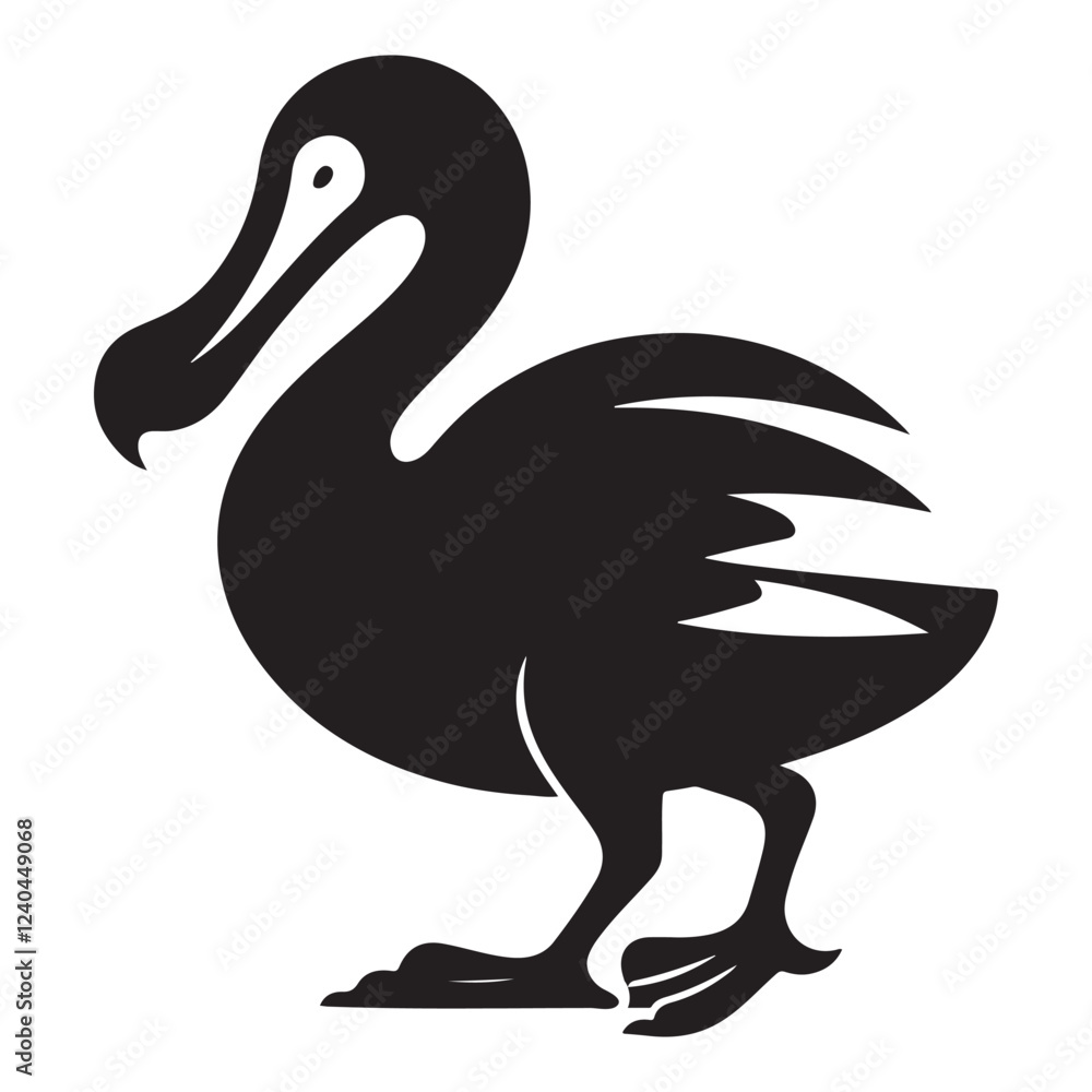 Fototapeta premium Elegant Silhouette Dodo Bird Illustration Vector